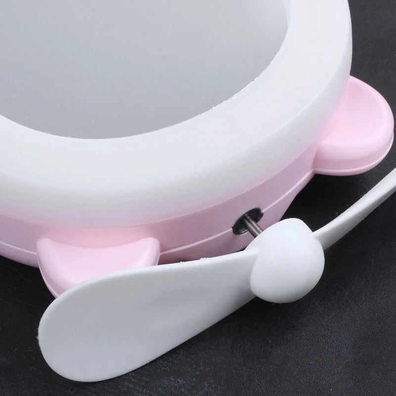 Usb Mini Fan Makeup Led Mirror Usb Rechargeable Cooling Fan Portable Multifunction Pocket Catton Fan