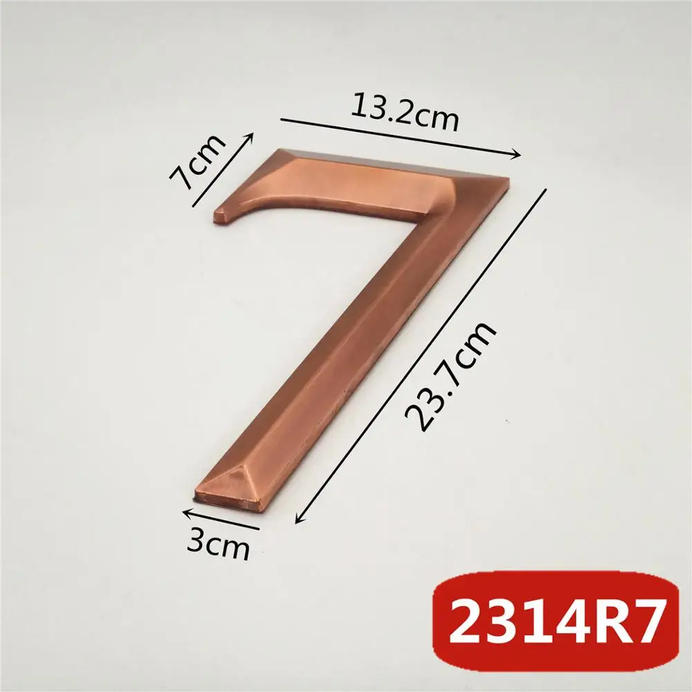 7 23cm Big Size 3D Digits Door Numeral Plate Plaque Sign Sticker With Self-adhesiv for door waterproof Plastic House Number - Цвет: 7