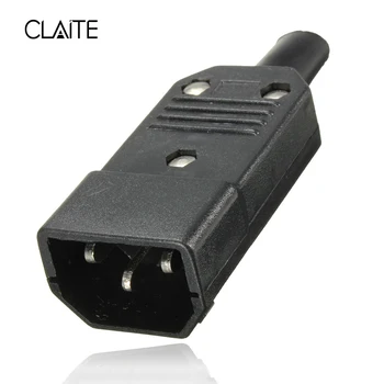 

New Arrival 250V/10A Black 3 Pin IEC 320 C C14 Male Plug Rewirable Power Connector Socket ACPanel Mounting Power Inlet Socket