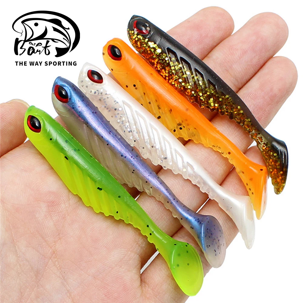 5 Pcs/Lot 7cm-2.9g Color Soft Bait Lure Worm Silicone CarpTrout Rattlins Fishing For winter Artificial | Спорт и развлечения