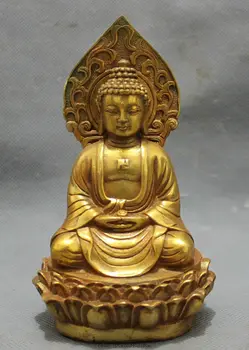 

christmas chinese buddhism bronze gilt lotus sakyamuni Shakyamuni Tathagata buddha statue halloween