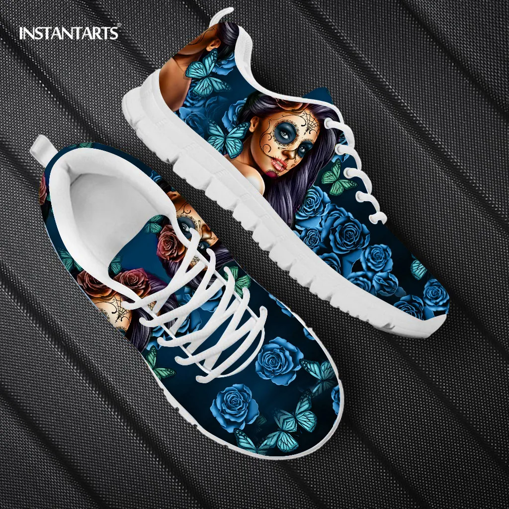 

Casual Shoes Women Fashion Flower Skull Lady Pattern Women's Shoes Summer Autumn Breathable Sneaker Female Walking Shoes Mujer