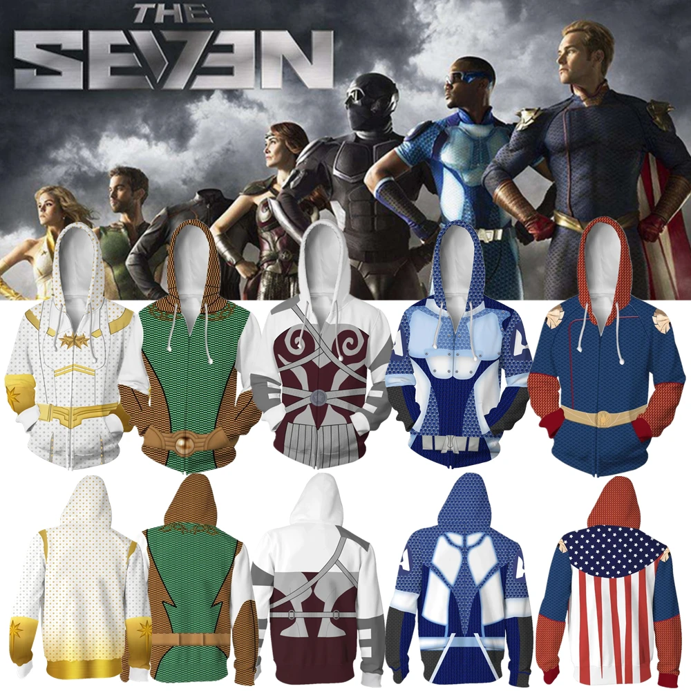 

The Boys Seven Homelander Deep Starlight A-Train 3D Print Hoodies Sweatshirts Cosplay Costumes Hooded Casual Coat Jacket