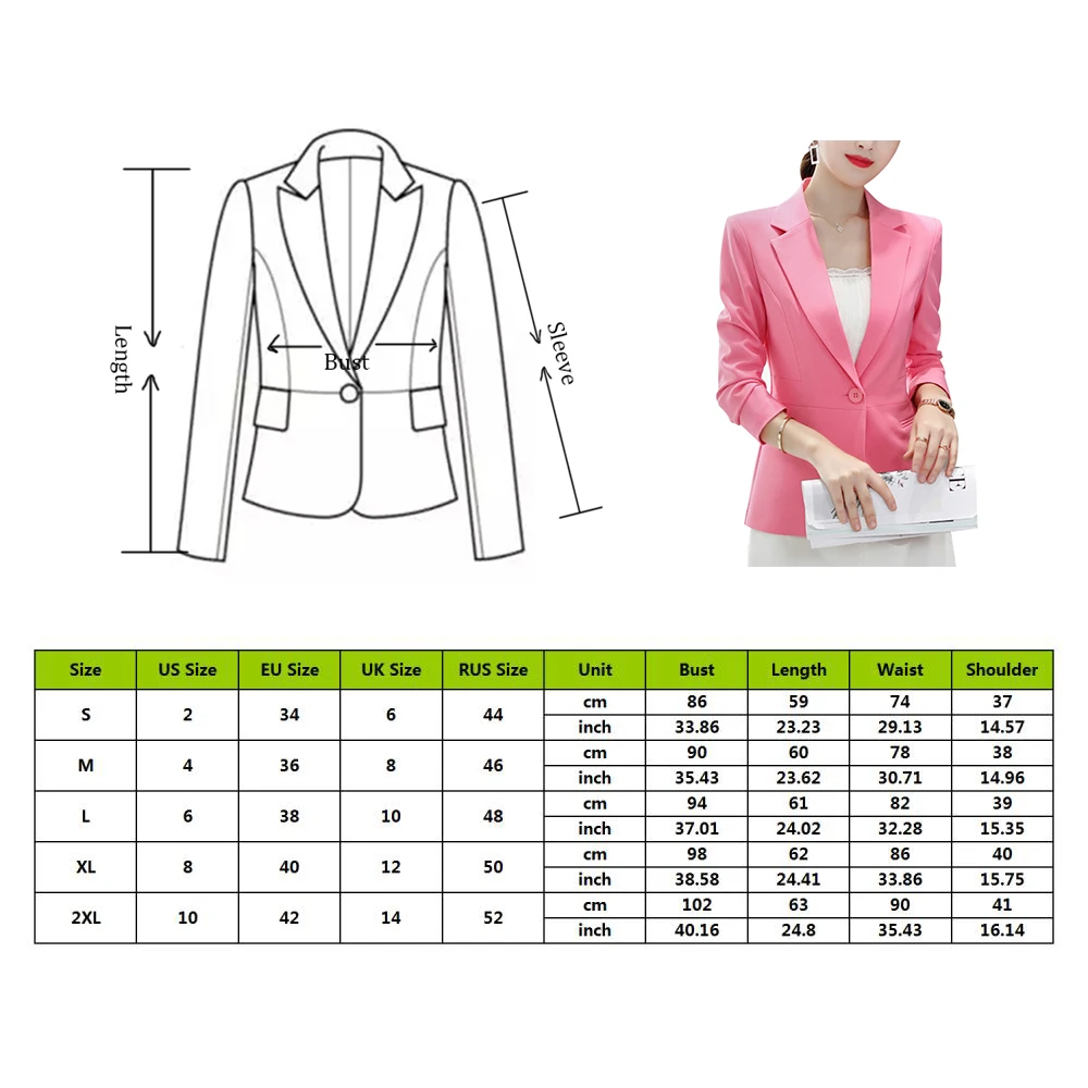 Women Blazer Jacket Fashion Office Lady Slim Turn Down Collar Blazer Mujer Retro Button Casual Suit Jackets Blazer Feminino