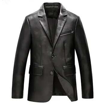 

Genuine Leather Jacket Real Sheepskin Leather Coat Spring Autumn Plus Size Coats Casaca De Cuero Genuino WZM803 MF037