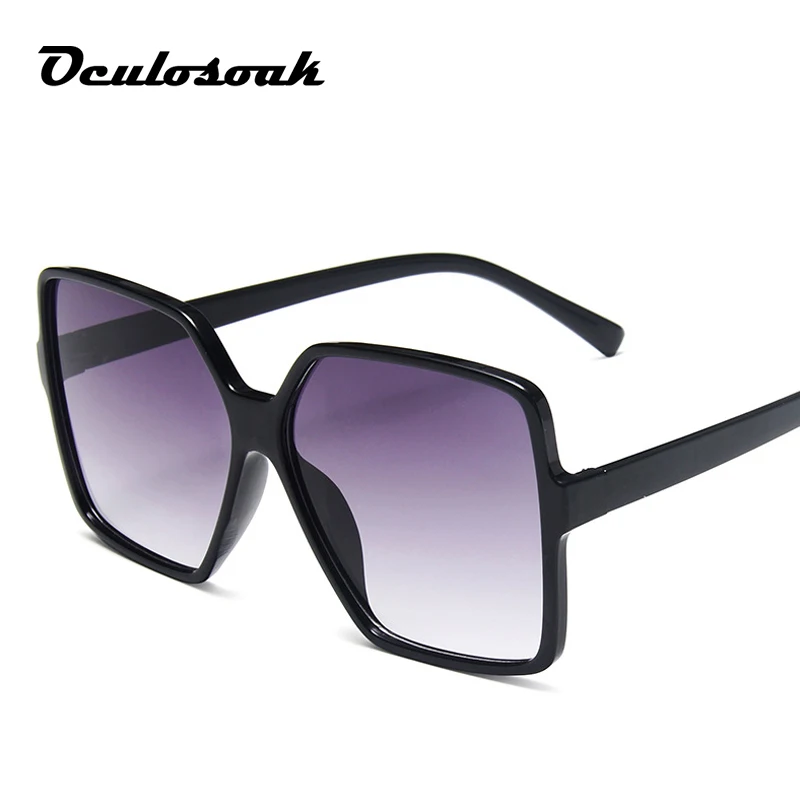 Новинка Gafas, модные женские солнцезащитные очки, фирменный дизайн, роскошные Винтажные Солнцезащитные очки, большая полная оправа, женские очки - Цвет линз: C8-Bright black gray