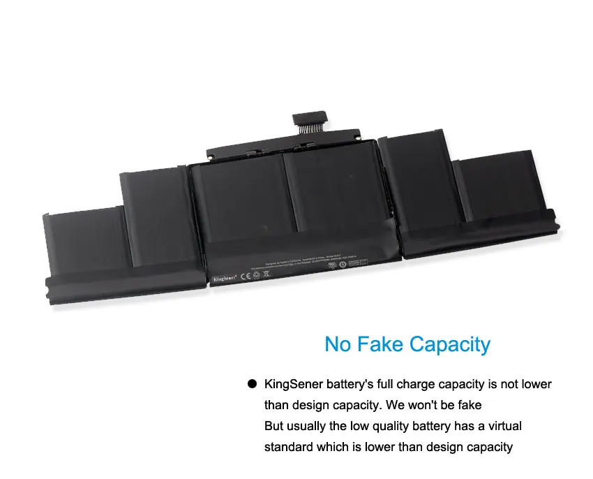 Аккумулятор KingSener для ноутбука Apple A1417 A1398 (версия 2012 Ранняя 2013) MacBook Retina Pro 15 дюймов