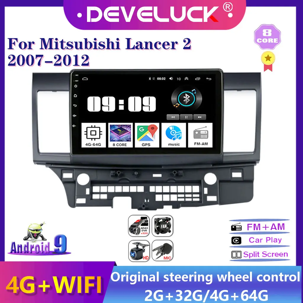 

10" Android 9.0 2 din Car Radio Multimedia Video Player Navigation GPS stereo For Mitsubishi Lancer 2 2007-2012 4G+64G IPS RDS