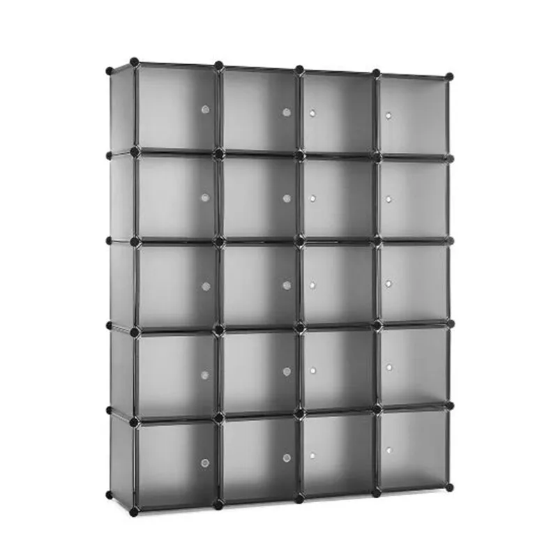 

20 Cube Clothes Cabinet Wardrobe Closets Bedroom Storage Organizer Detachable Plastic Wardrobe Assembly Locker Home Furniture