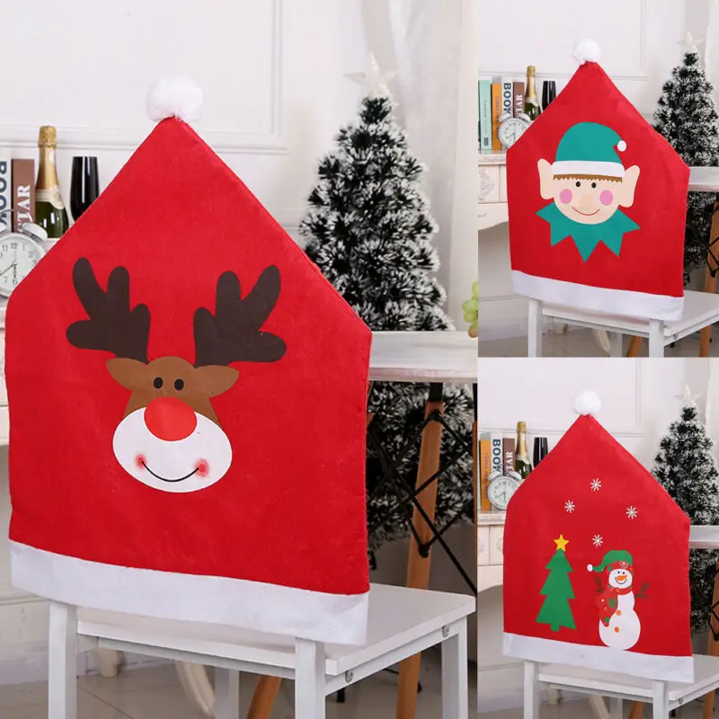 

2019 Christmas Chair Covers Snowman Tablecloth Runner Decoration Xmas Dinner Party Santa Gift