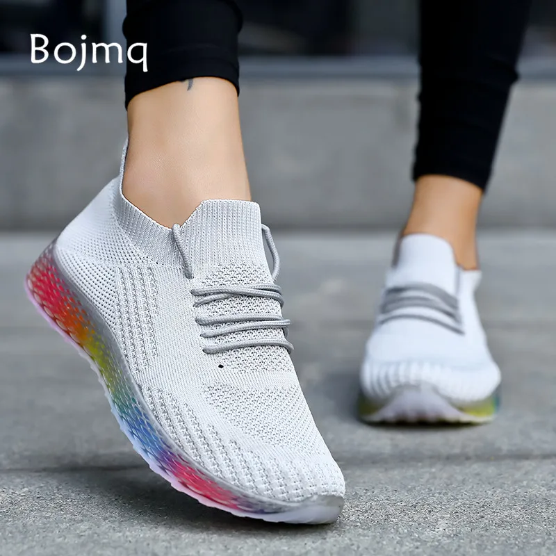 Bojmq Tenis Femenino Zapatos de Tenis para Mujer gran oferta Zapatos deportivos de gimnasia femeninos Zapatillas de malla de aire zapatillas planas para Mujer Zapatos - AliExpress