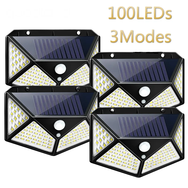 

Goodland-Luz solar LED para exteriores, a prueba de agua, con sensor de movimiento PIR, para decoraciÃ³n del jardÃ­n, 100 LEDs