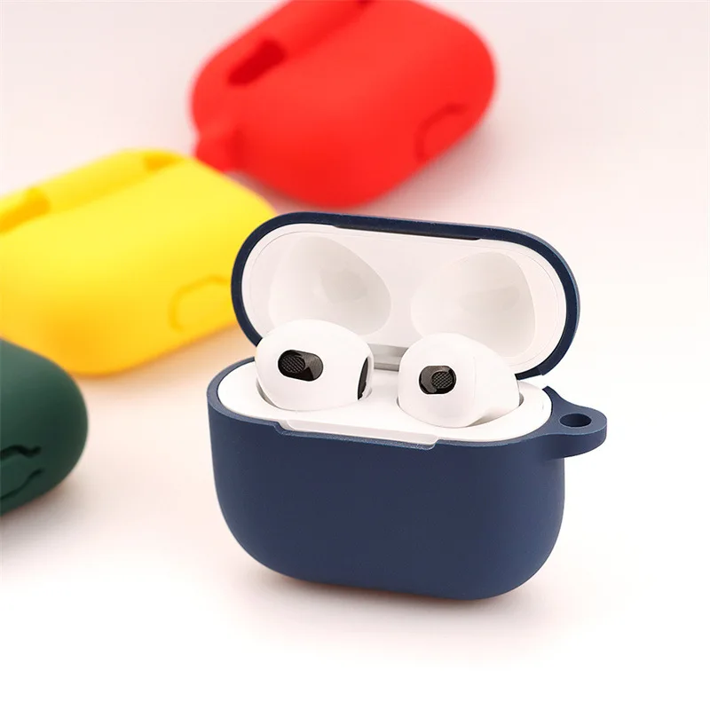 Mouzor Linda funda para AirPods 3 (2021), funda de silicona suave a prueba  de golpes con mosquetón para AirPods de 3ª generación (2021) con diseño de