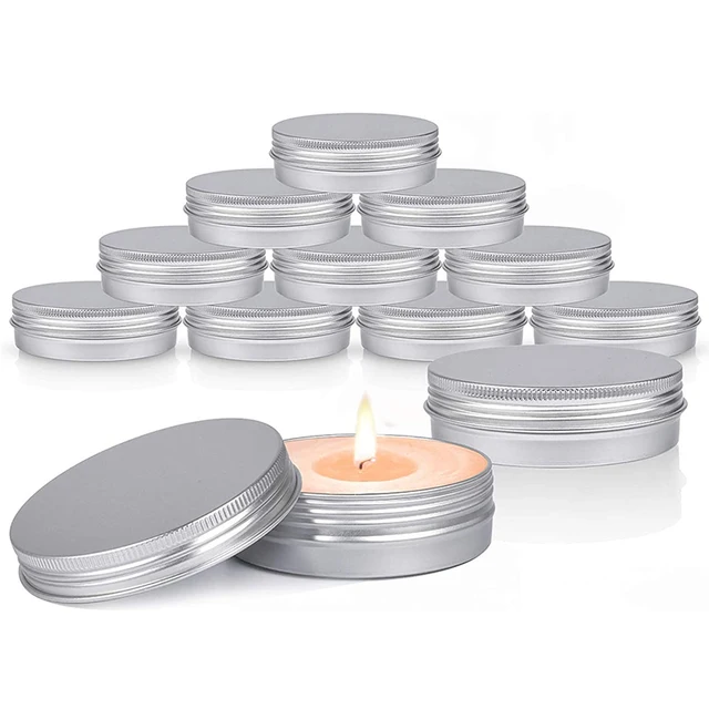 Candle Container Aluminum Metal Tin 100g 50Pcs For Candle Makers Canlde Making Jar Metal Jars Empty Tins Cosmetic Face Care Eye Cream Lip Balm Gloss Packaging 1