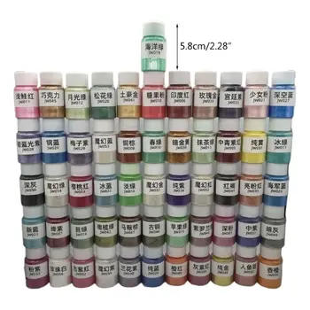 

56Bottles Cosmetic Grade Pearlescent Mica Powder Epoxy Resin Dye Pearl Pigment K4UA