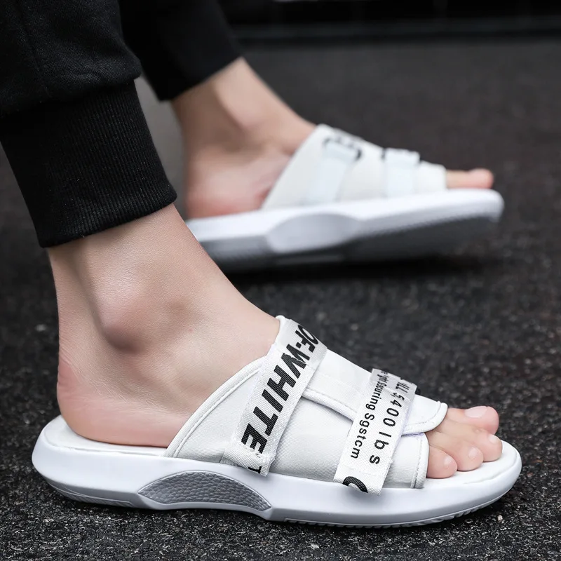 

2019 Summer Casual Men Slippers Korean-style Sandals Sandals Webbing Breathable Sandals Velcro Slipper Men's