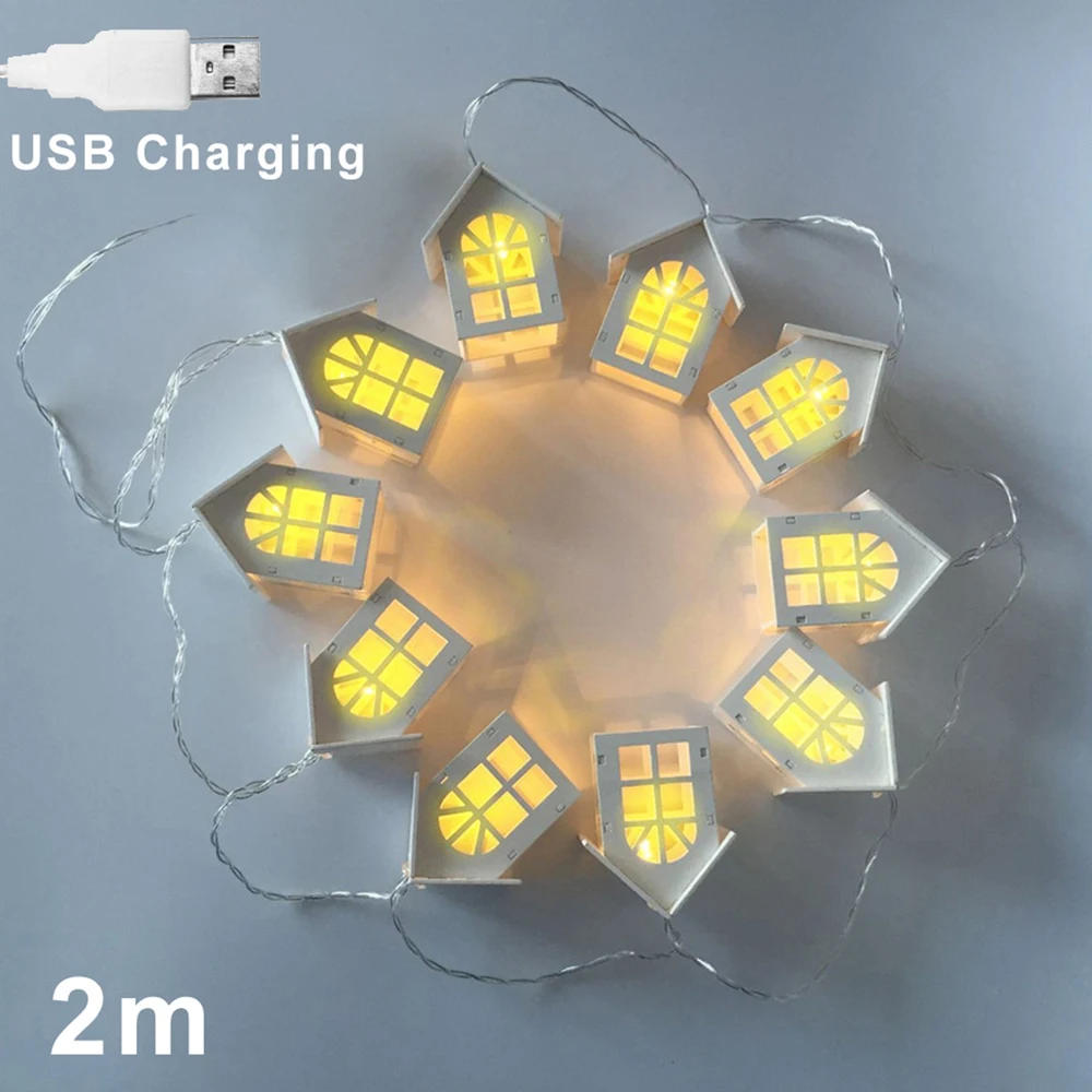 New LED Garland Chalet Light 2m 10LEDs Room Decoration Light String Wedding Feast Fairy Light Nordic Light String 7