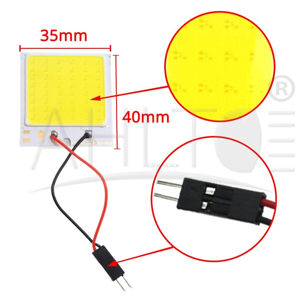 Разноцветный светодиодный светильник T10 C5W COB 48SMD для чтения с чипом Автомобильный