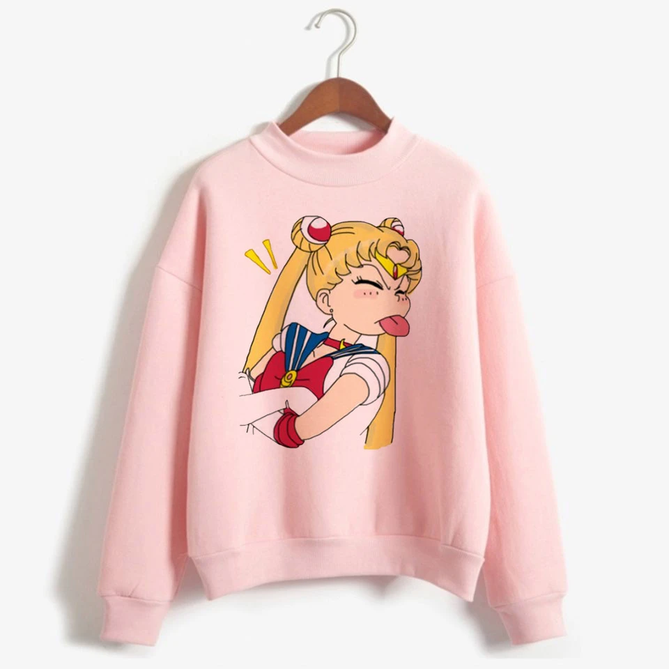 Толстовка с капюшоном Sailor Moon Harajuku корейский стиль Ulzzang Kawaii 90s одежда мультяшным