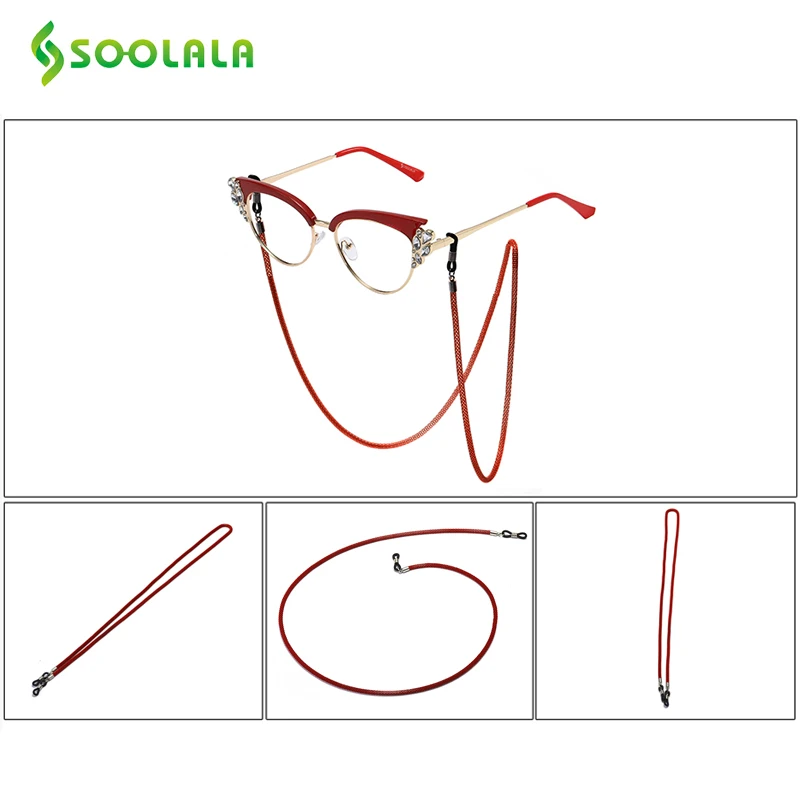 Металлическая цепочка для солнцезащитных очков SOOLALA черный серебристый ремешок