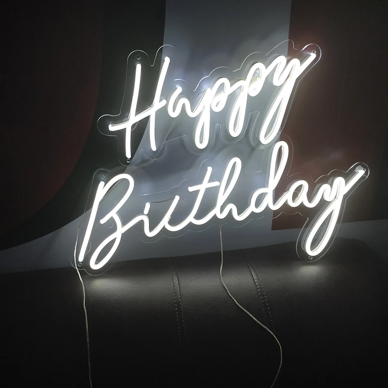 

Custom Outdoor Waterproof Led Flex Neon Sign Light Happy birthday Art Bar Pub Club Wall Hanging Flexible Neon Decor for Party