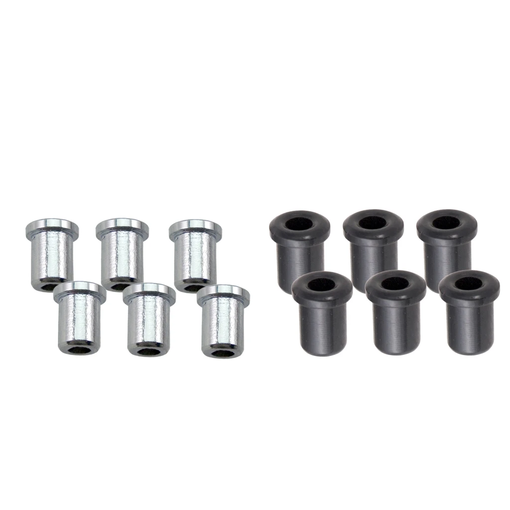 12PCS Electric Guitar String Mounting Body Ferrules Bushing Silver & Black