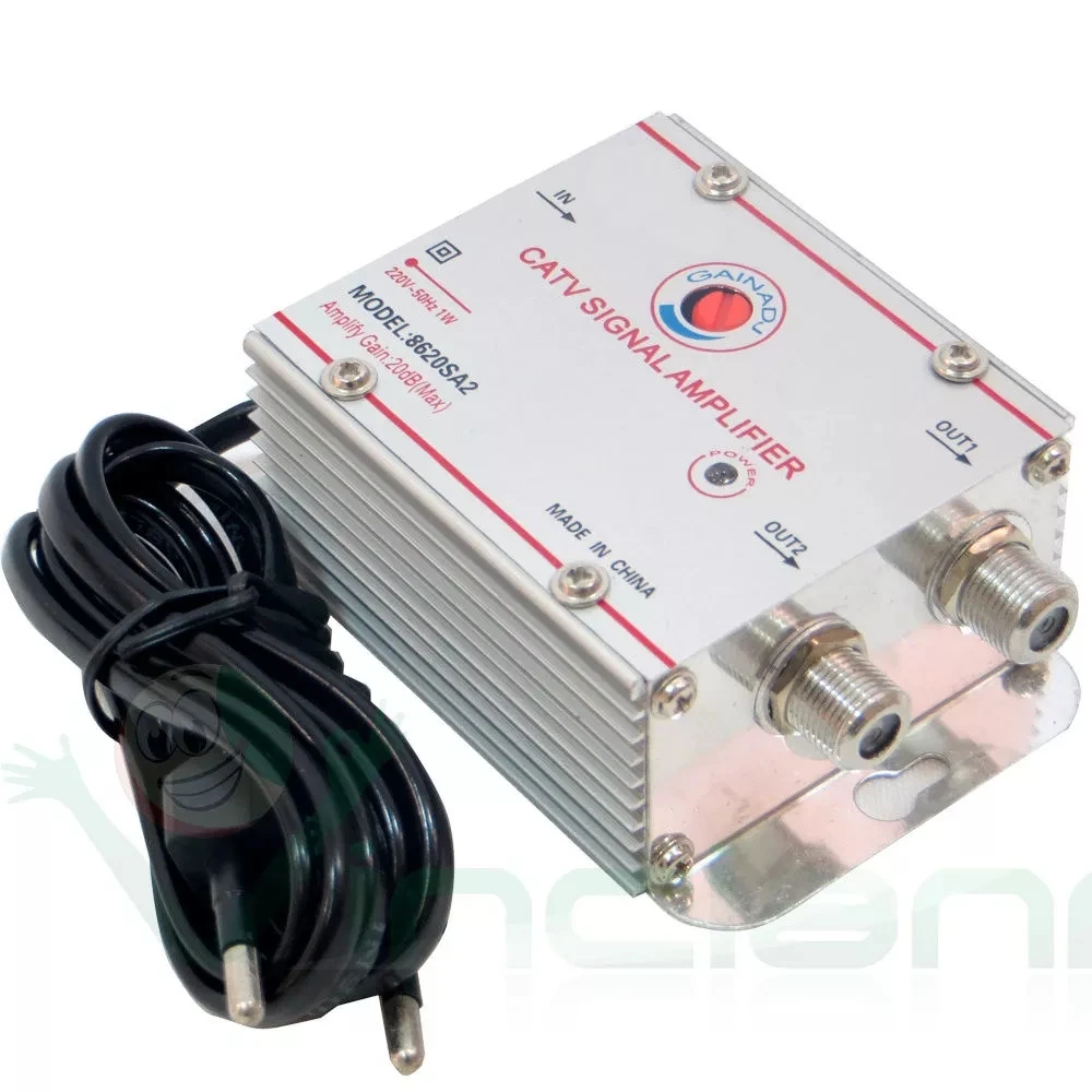 8620SA2 2WAY CATV Signal Amplifier TV Signal Amp 1 IN 2 OUT 20DB For Digital Home TV Equipments