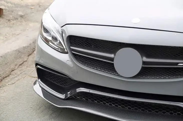 Углеродное волокно передняя губа для Mercedes Benz W205 C63 AMG 4 двери передний бампер спойлер наборы кузова W205 AMG C63 аксессуары