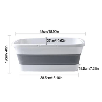 

New Foldable Mop Bucket Collapsible Portable Wash Basin Dishpan with Handle for Camping Fishing