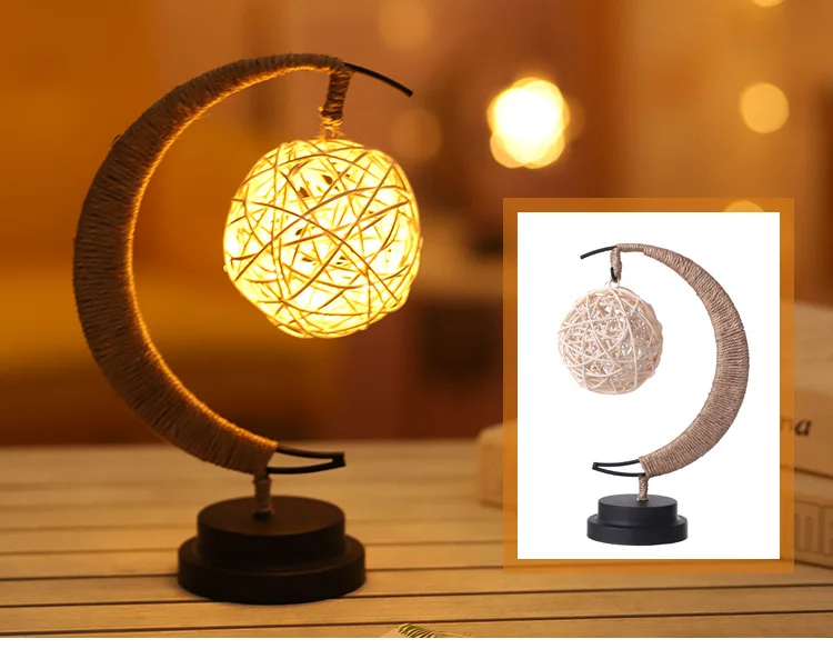 Led Moon Light Wrought Iron Ornaments Lights Star Shape Copper Wire Lights Ins Wind Decorative Lights Usb Battery Models QW227 (9)