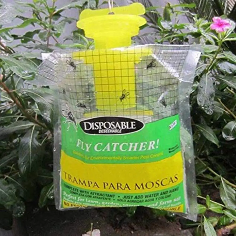Мухоловка Catche мешок открытый одноразовая мухоловка, Ловушка с инсектицидом Flycatcher для наружного сада ловли пакет
