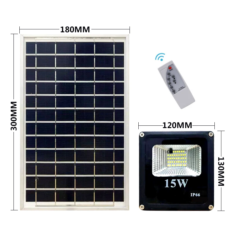 15 Вт led энергия солнечной батареи свет наружного освещения с дистанционным управлением лампы садовые огни украшения стены Солнечный свет Рождество