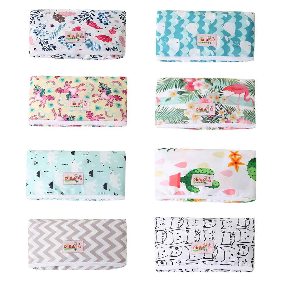 Portable Clean Hands Changing Pad Print Waterproof Stroller Hanging Diaper Bag Clutch Foldable Travel Nappy Diaper Changing Mat