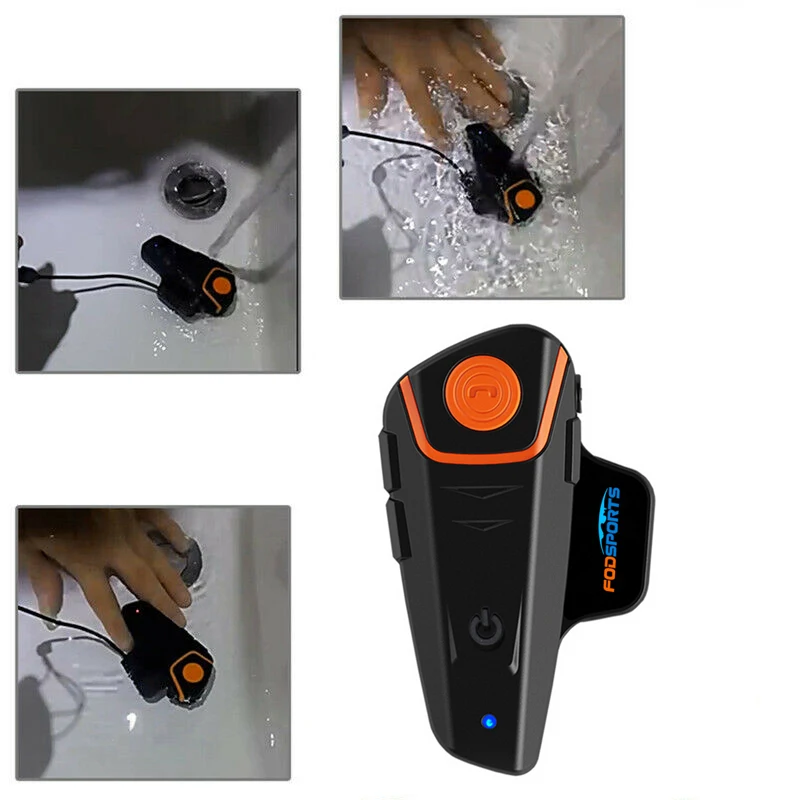 Online Fodsports BT S2 Pro motocicleta intercomunicador casco auriculares inalámbricos Bluetooth impermeable intercomunicador interfono Moto FM