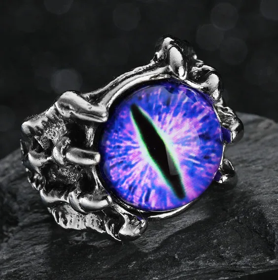 Punk Vintage Retro Dragon Claw Evil Eye 