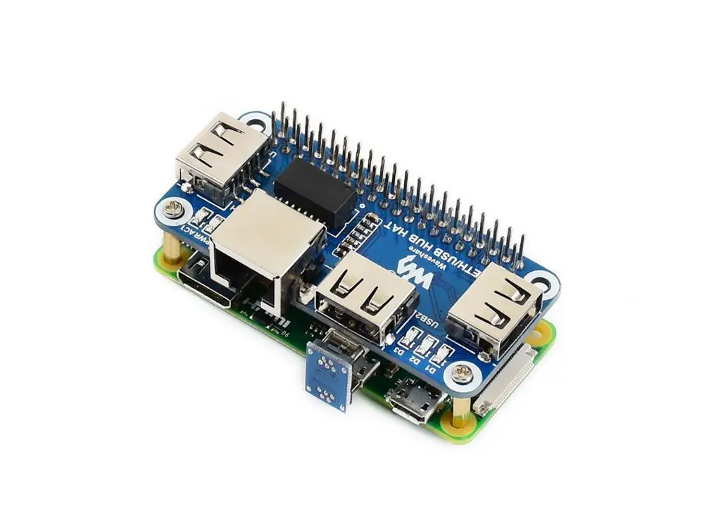 Cappello Hub Ethernet / Usb Waveshare Per Raspberry Pi 1X Porta Ethernet Rj45 3X Porte Usb 5V