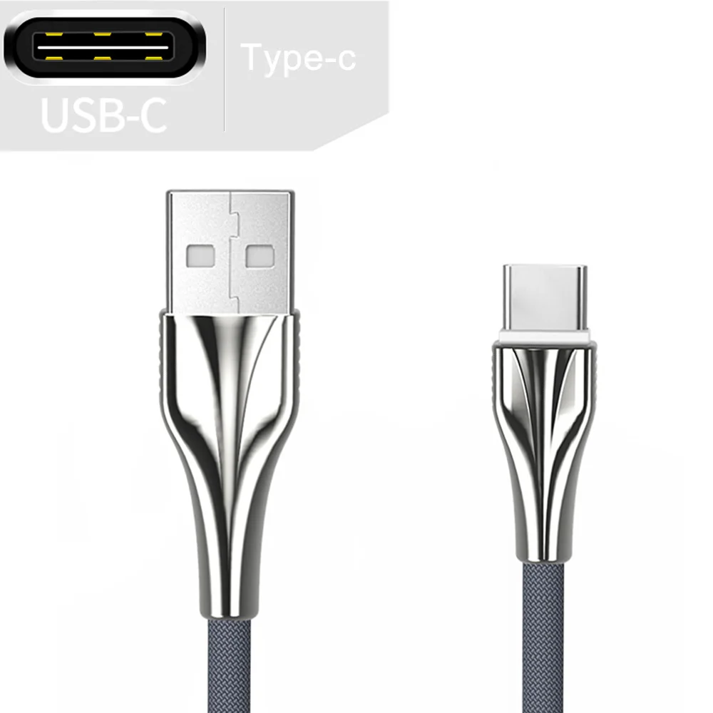 Usb type-C телефонный кабель для Xiaomi Redmi Note 8 Pro Micro USB быстрая зарядка телефонный кабель для iPhone зарядный кабель для samsung шнур - Цвет: For iSO Silver