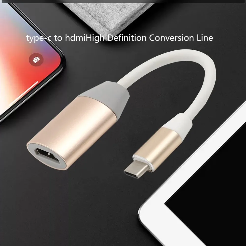 Профессиональный 4 к 30 Гц разрешение USB-C к HDMI конвертер портативный type-c к HD адаптер прибора для Macbook samsung huawei LG