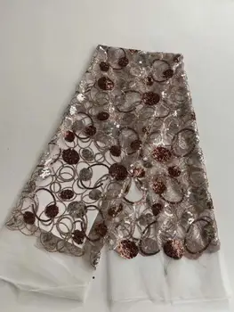 

African Lace Fabric For Wedding Dress High Quality French Lace Fabric With sequins Fashion Nigerian Lace Fabric