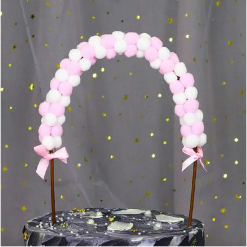 Украшение для выпечки торта, декоративные украшения для детского торта на день рождения, маленькие украшения для торта в виде слона, куклы - Цвет: arch Pink