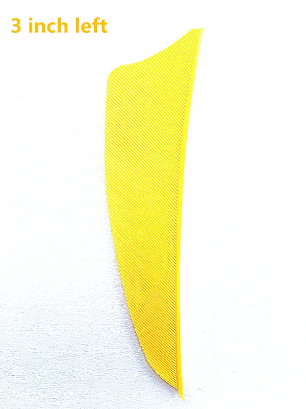50 шт./упак. 3 дюйма левый стрелка перья углерода стрельба из лука для установки оперения на Турция Настоящее перо лопасти 6 видов цветов - Цвет: Yellow