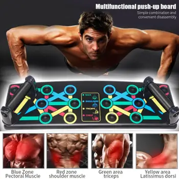 

9 in 1 System Body Building Fitness ABS Work out Pushup Stands Bars Push Up Board Pair Sport Body Training