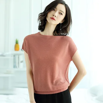 

2020 New Ladies Casual Cotton Round Neck Short Sleeve T-Shirt red