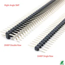 20 шт. 2 54 мм 1x4 0/2x40Pin Однорядный/двухрядный правый угол 90D SMD