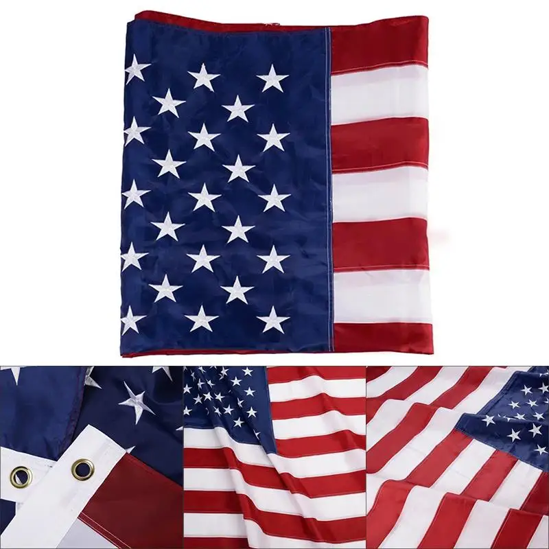 5'x8' США Американский Национальный Баннер Флаг нейлон Делюкс вышитые звезды