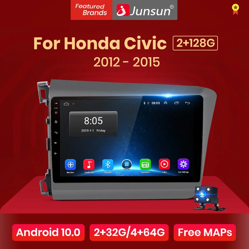 Junsun V1 Android 10 0 AI Голосовое управление 4G DSP Carplay Автомагнитола Мультимедиа GPS для Honda