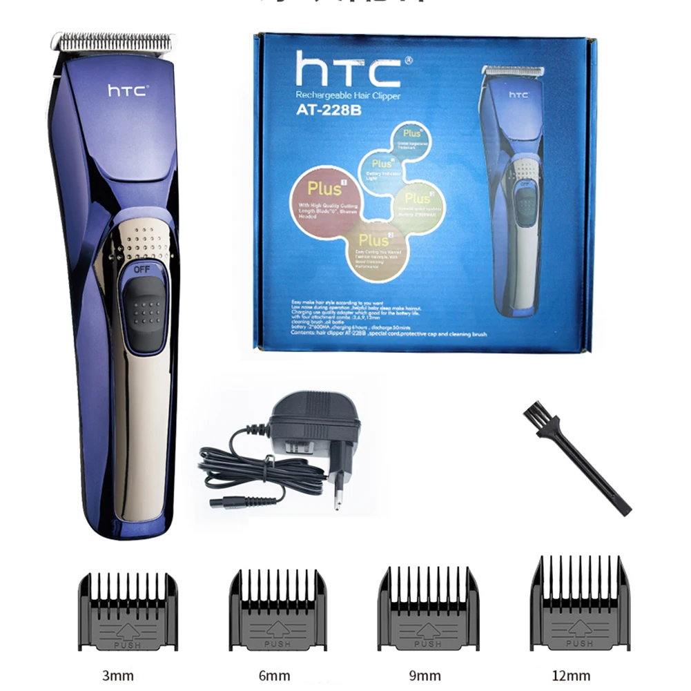 HTC Hair Clipper Salon Professional Haircut Adjustable Electric Hair Clipper Razor Adult Children Chargeable Hair Trimmer