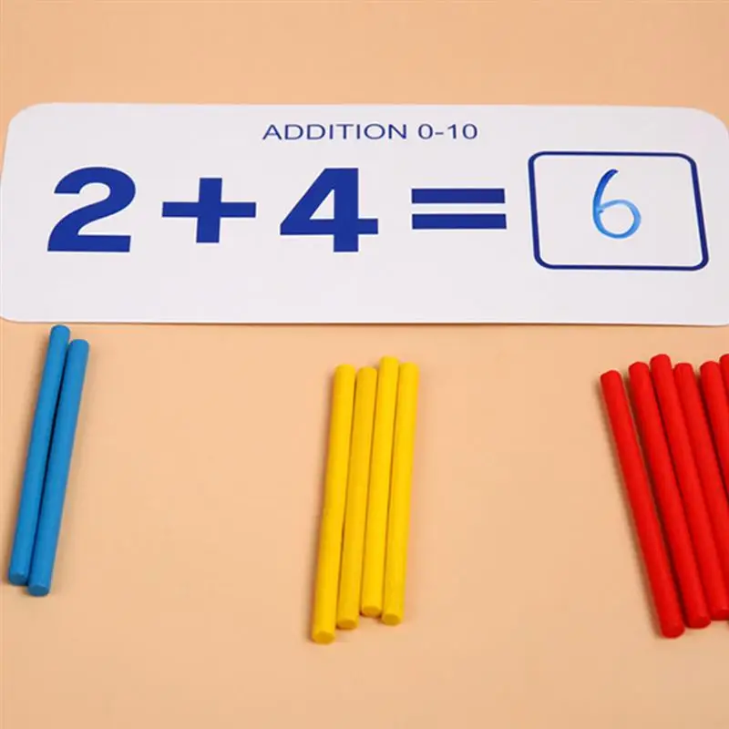 Montessori de Madeira Caixa de Aprendizagem Vara de Madeira do Bebê Digital Matemática Brinquedo Número Contagem Crianças Brinquedos Educativos Presentes 9 matemática brinquedo número contagem brinquedo vara de