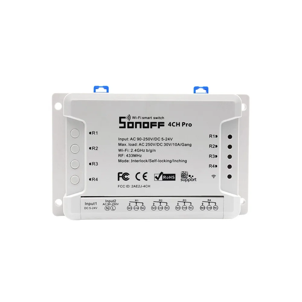 SONOFF 4CH Pro R2 ITEAD RF 433MHz 4 банды Wifi смарт-коммутатор 3 режима работы
