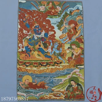 

christmas Thangka brocade silk painting embroidery Tibetan Buddha brocade painting Tibetan style flame King Kong halloween